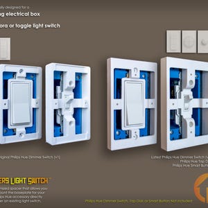 Philips Hue 3D-Printed SPACER To Mount v1 or v2 Hue Dimmer Switch, Smart Button, Tap Dial Baseplate Over Decora Or Toggle