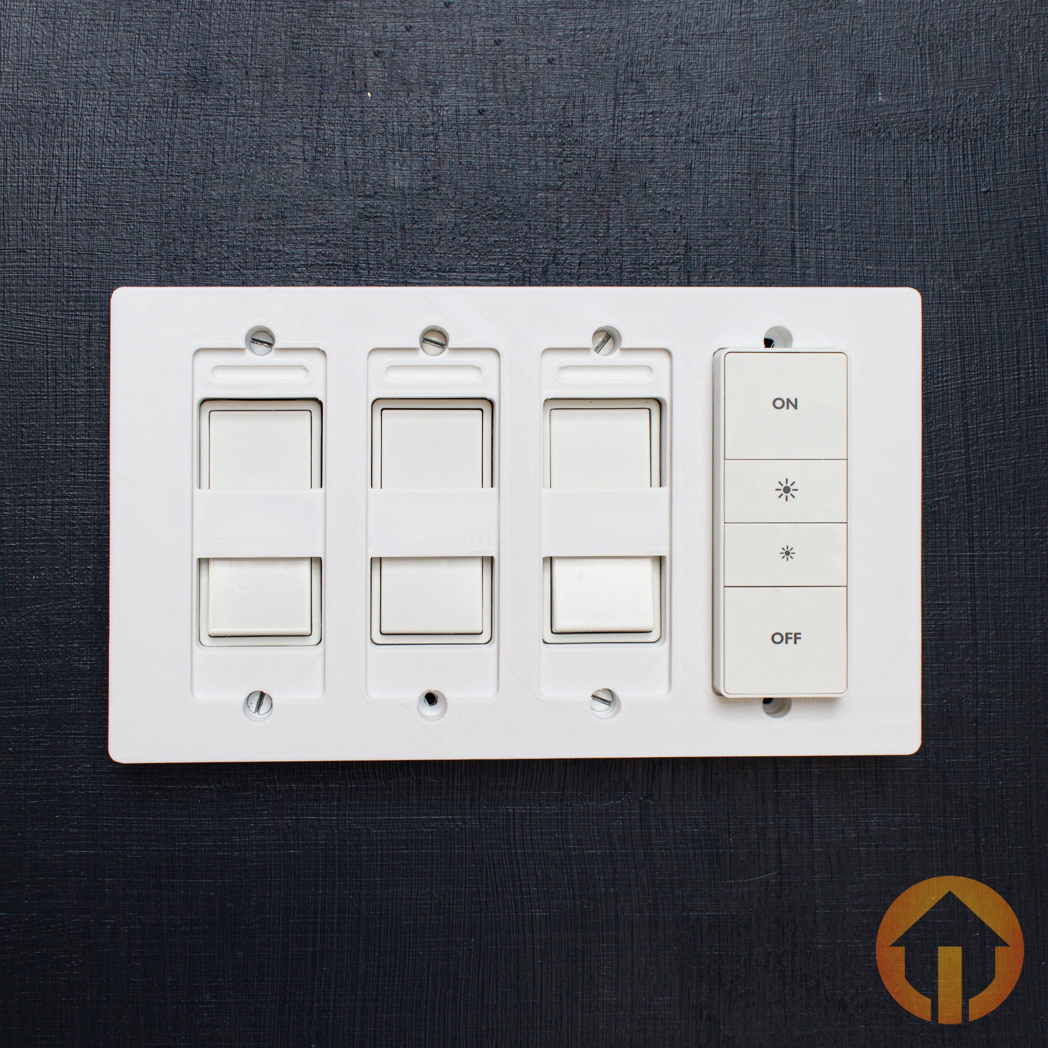 4-gang Philips Hue Dimmer Switch Decora Wall Plate: 3d-printed