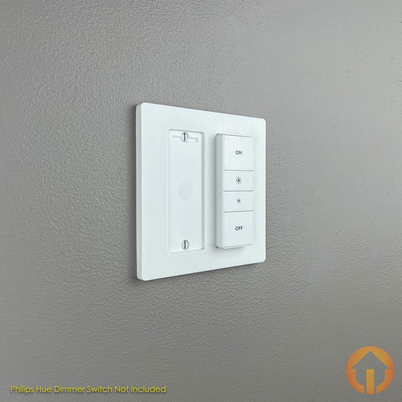 2-Gang Philips Hue Dual Dimmer Switch Wall Plate: 3D-Printed, Replaces Light Switch Dimmer Switch v1