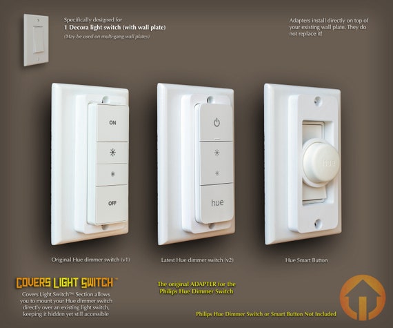 Philips Hue Dimmer Switch Smart Button 3d printed Decora ADAPTER Covers Light Switch adapter.d Etsy Canada