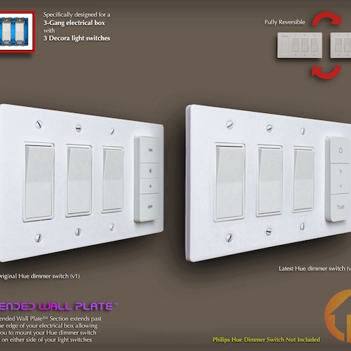 Philips Hue Dimmer Switch WALL PLATE 3dprinted Single Gang Etsy