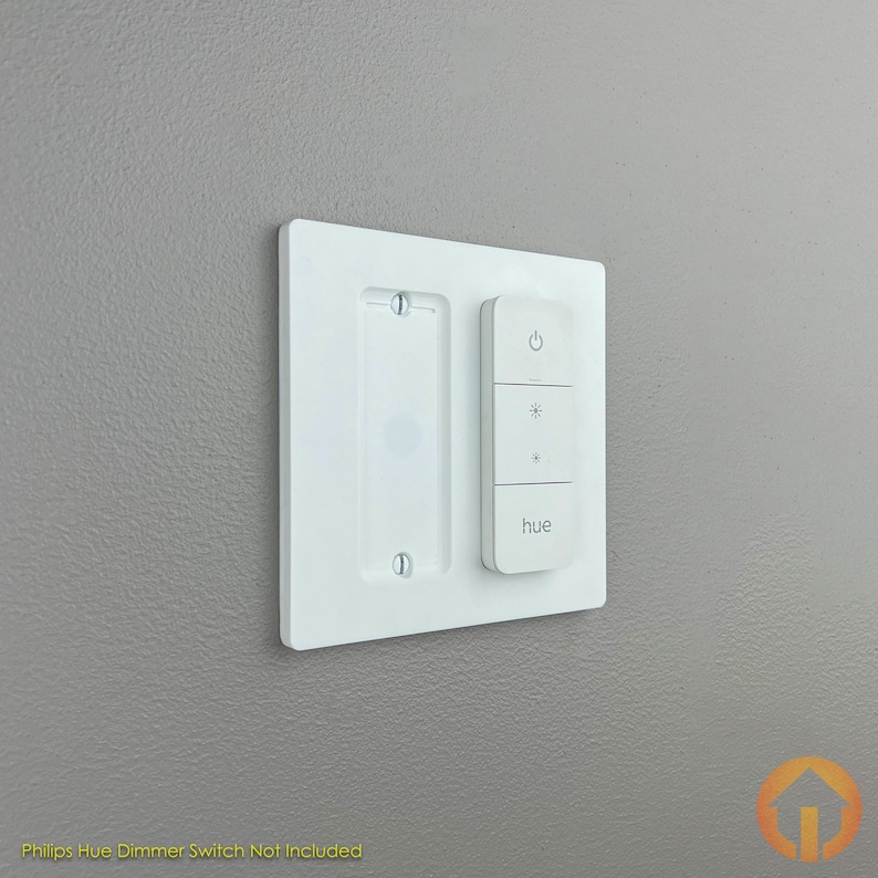 2-Gang Philips Hue Dual Dimmer Switch Wall Plate: 3D-Printed, Replaces Light Switch Dimmer Switch v2