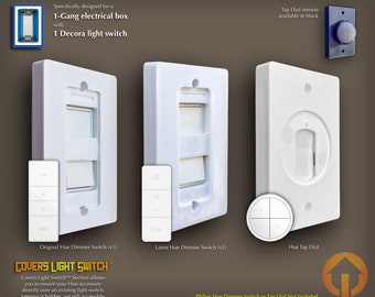 1-Gang Philips Hue Dimmer Switch, Tap Switch (Tap Dial) Covers Decora Switch Wall Plate: 3D-Printed