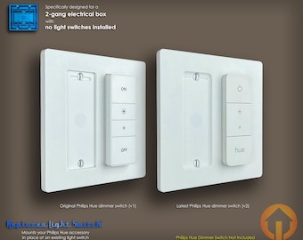 2-Gang Philips Hue Dual Dimmer Switch Wall Plate: 3D-Printed, Replaces Light Switch