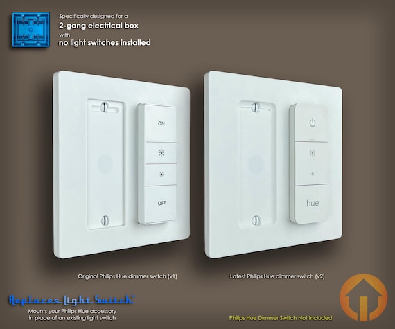 2-gang Philips Hue Dual Dimmer Switch Wall Plate: 3d-printed