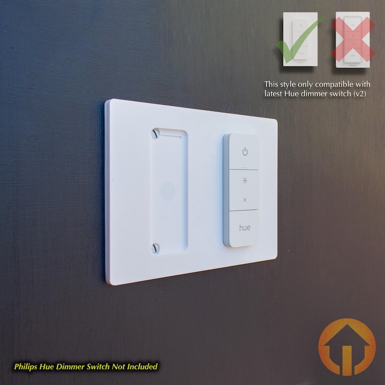 3-Gang Wall Plate For Philips Hue Dimmer Switch – Magnetic Mount Faceplate, Compatible V1/V2, 3D-Printed With Screws