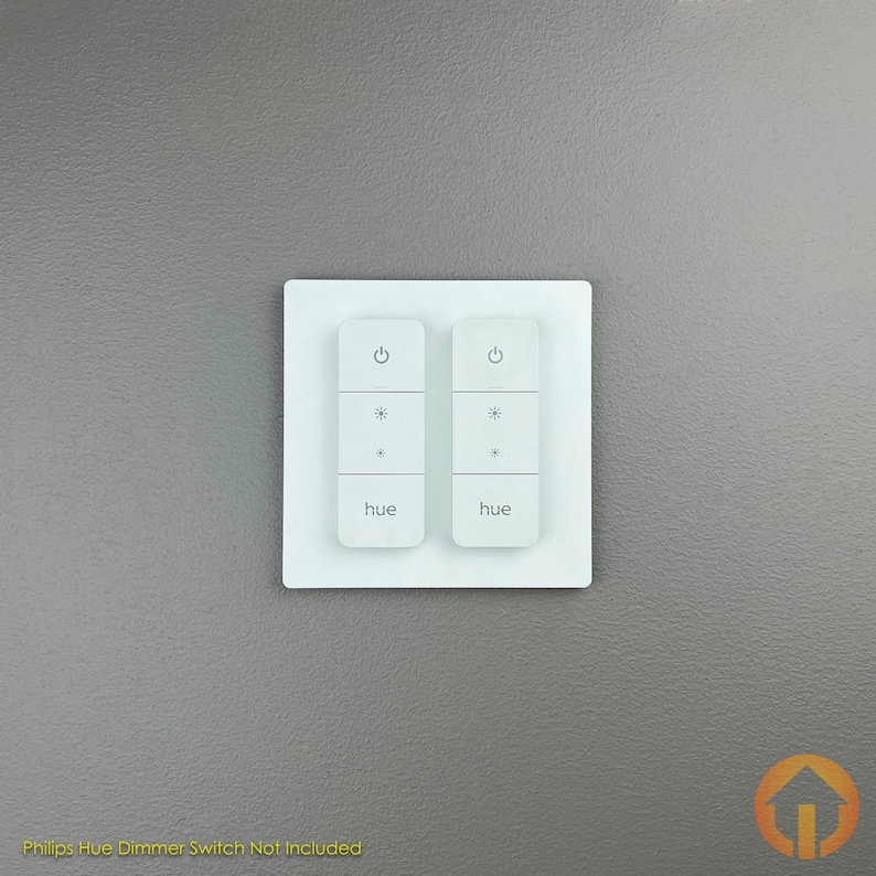 2-Gang Philips Hue Dual Dimmer Switch Wall Plate: 3D-Printed, Replaces Light Switch image 3