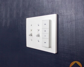 Philips Hue Dimmer Switch Tap Dial 3d-printed 2-gang WALL PLATE