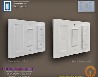 1-Gang Philips Hue Dimmer Switch Decora Extended Wall Plate: 3D-Printed