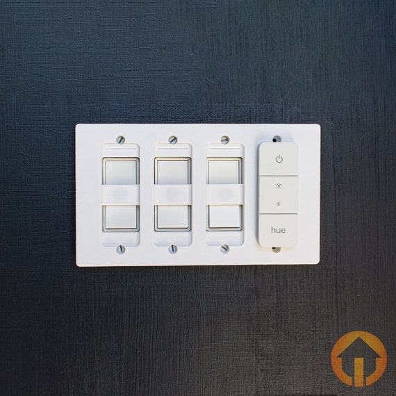 Philips Hue Dimmer Switch 3d printed 4 gang Decora WALL PLATE Covers Light Switch 4g.cvr dhue hue hue hue Etsy