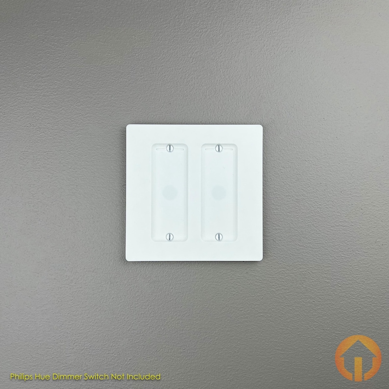 2-Gang Philips Hue Dual Dimmer Switch Wall Plate: 3D-Printed, Replaces Light Switch image 2