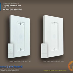 Philips Hue Dimmer Switch 3D-Printed 1-Gang WALL PLATE - Replaces Light Switch - (1g.rep ds)