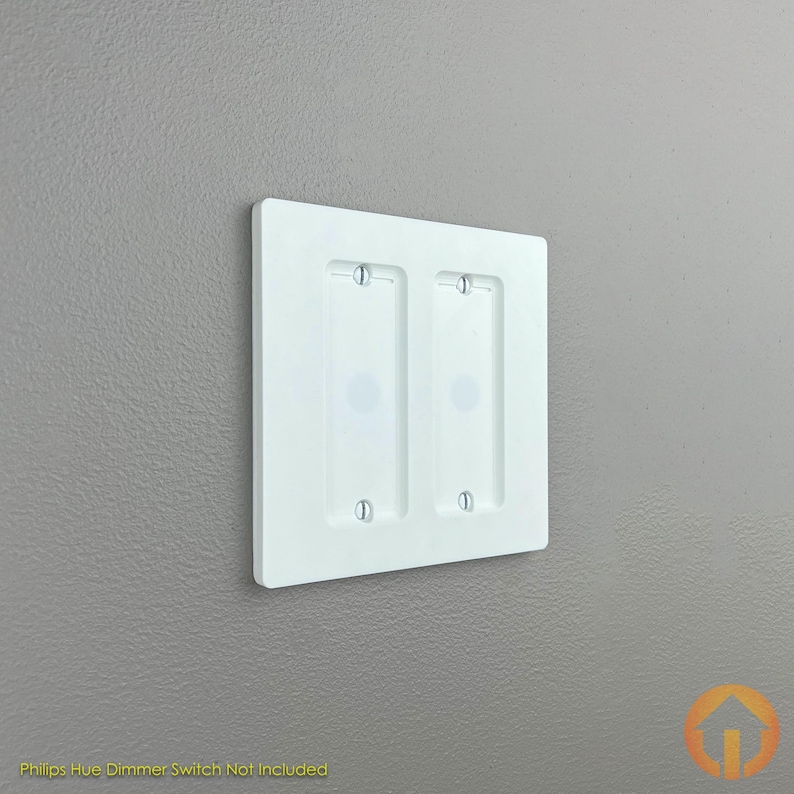 2-Gang Philips Hue Dual Dimmer Switch Wall Plate: 3D-Printed, Replaces Light Switch image 4