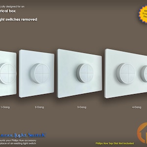 Philips Hue Tap Dial 3D-Printed Screwless WALL PLATE - Replaces Light Switch - (rep td_SL)