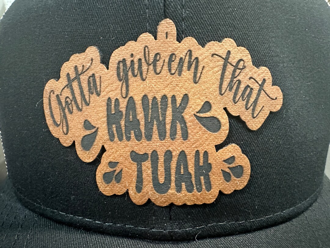 Gotta Giv'em That Hauk Tuah Snap Back Trucker Hat. Black/ Black to
