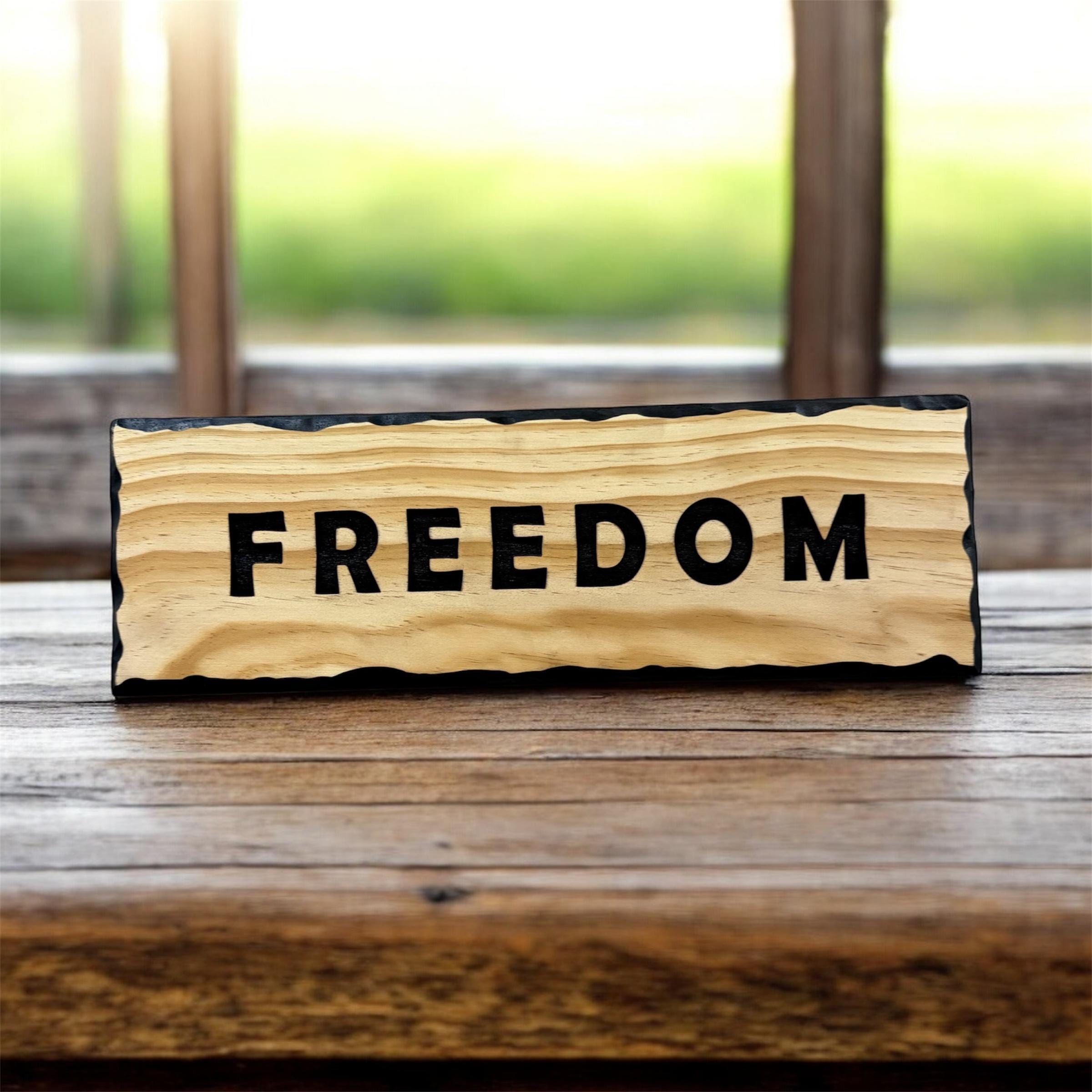 Freedom Wood Wall Sign / Rustic Patriotic Home Decor Wall Sign / Wall ...