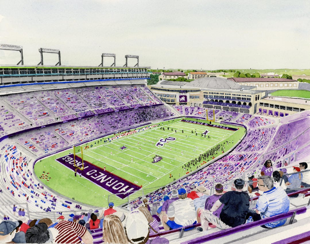 TCU Amon G. Carter Stadium Print - Etsy