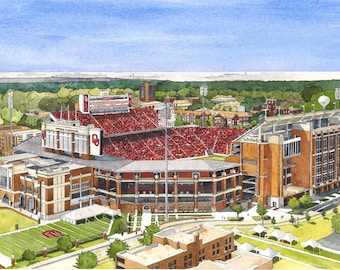 OU - Print of Gaylord Family Oklahoma Memorial Stadium