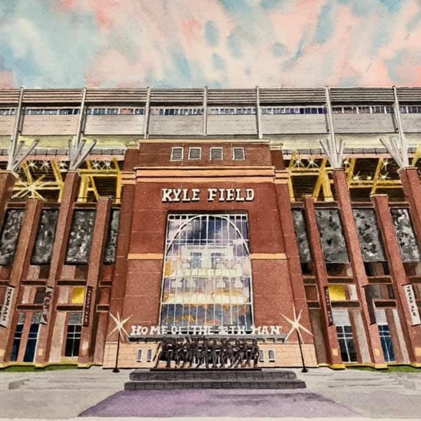 Print of the 12th Man Entrance of Kyle Field - Texas A&M University