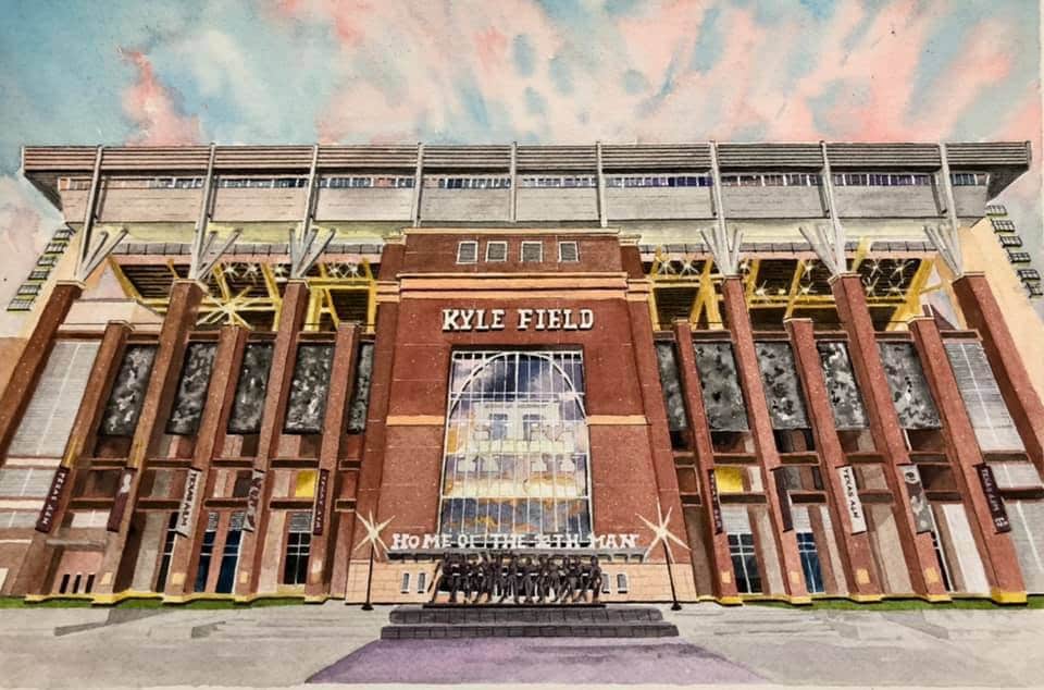 Print of the 12th Man Entrance of Kyle Field Texas A&M University Etsy