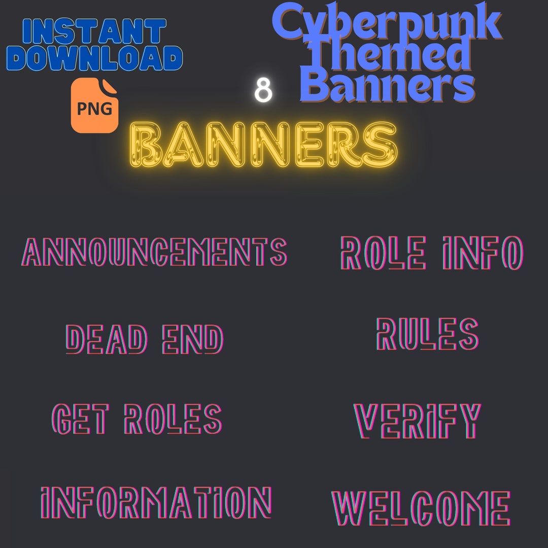 8 Cyberpunk Channel Banners | Cyberpunk | Headers | Aesthetic | Instant ...