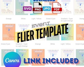 Photo Gallery Event Flyer Template, Customizable Canva Design (Digital Download)