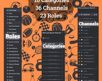 Sports Team Discord Server Template: 23 Roles, 36 Channels (PDF)
