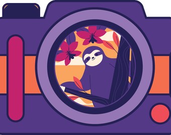 Digital file - animal photography, discord emoji, photo badge, pin, patch, camera