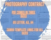 Photography Contract Template, Editable PDF, Canva Template