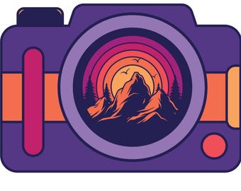 Digital file - discord emoji, photo badge, pin, patch , landscape photography, camera