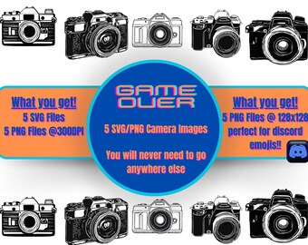 Camera SVG PNG Bundle – Discord Emoji, Photo Badge (Digital File)