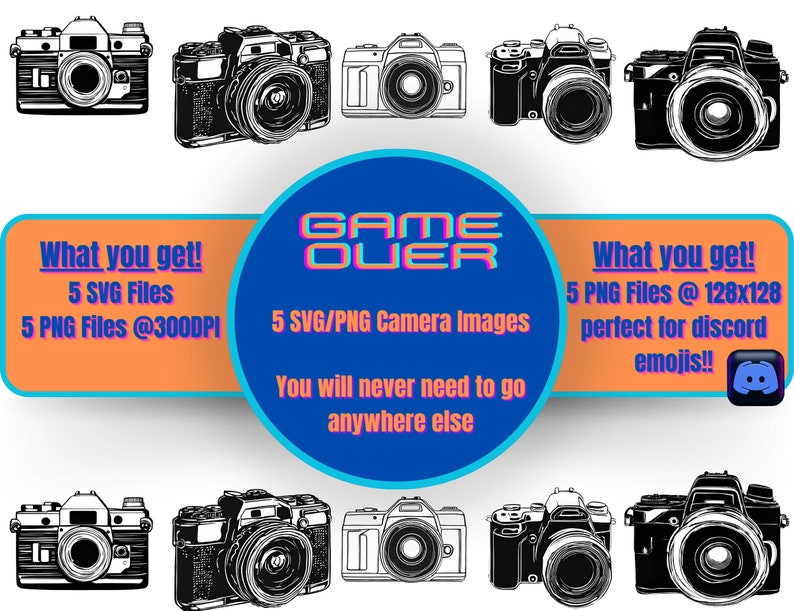 Camera SVG PNG Bundle – Discord Emoji, Photo Badge (digital File) - Etsy
