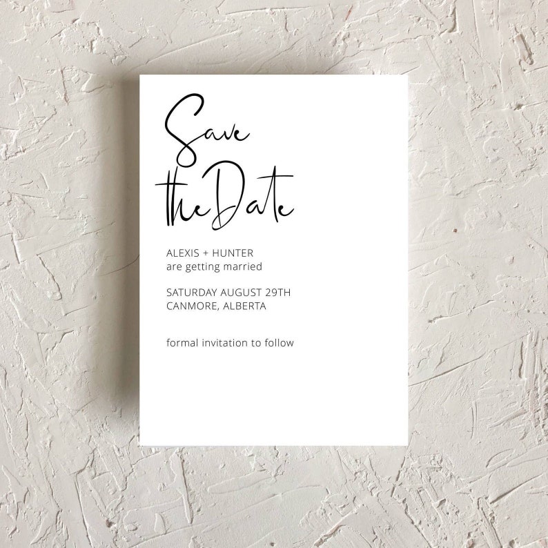 Minimalist Save the Date Card Custom Save the Date Wedding Save the Date Card Wedding Announcement Card Modern Save the Date Card image 1