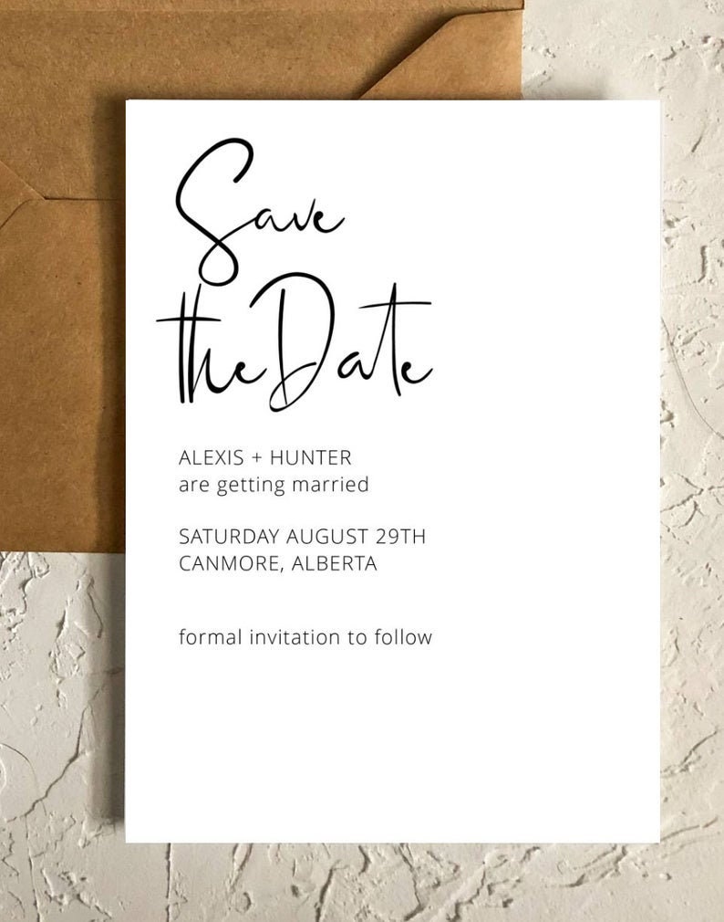 Minimalist Save the Date Card Custom Save the Date Wedding Save the Date Card Wedding Announcement Card Modern Save the Date Card image 2