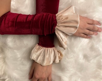 Ruby Red and white Circus Cuffs