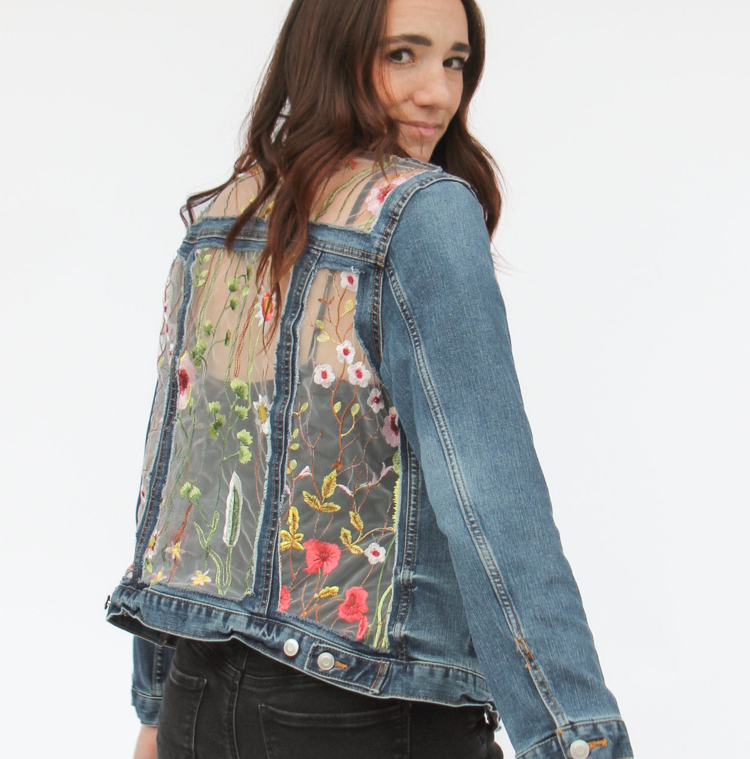 Cut Out Denim Jacket - Etsy