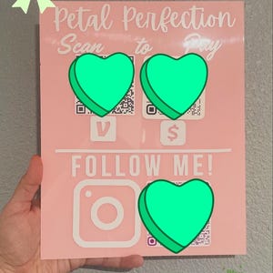 Personalized acrylic sign with QR codes