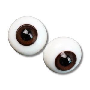 German Glass Eyes: Full Round Mouth Blown Russet Brown 45