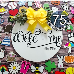 Interchangeable Door Hanger | Interchangeable Welcome Sign | Front Door Decor | Door Wreath | Home Decor | Seasonal Door Hanger