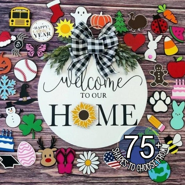 Interchangeable Door Hanger | Interchangeable Welcome Sign | Front Door Decor | Door Wreath | Home Decor | Seasonal Door Hanger