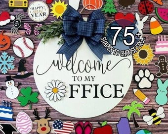 Interchangeable Office Welcome Sign | Interchangeable Wooden Sign | Welcome To My Office | Office Door Decor | Home Decor |