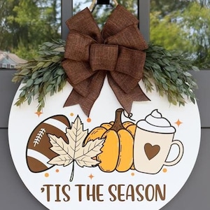 Football Door Wreath | Football Door Sign | Football Door Hanger | Fall Welcome Sign | Fall Wreath |  Football Season | 'Tis The Season
