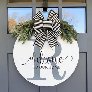 Letrero de apellido personalizado / Decoración para puerta de entrada / Letrero de bienvenida / Corona para puerta / Letrero con nombre de familia / Colgador de puerta / Letrero personalizado / Letrero de bienvenida