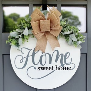 Front Door Decor | Home Sweet Home | Door Hanger | Front Door Wreath | Year Round Wreath | Front Door Sign | Welcome Sign
