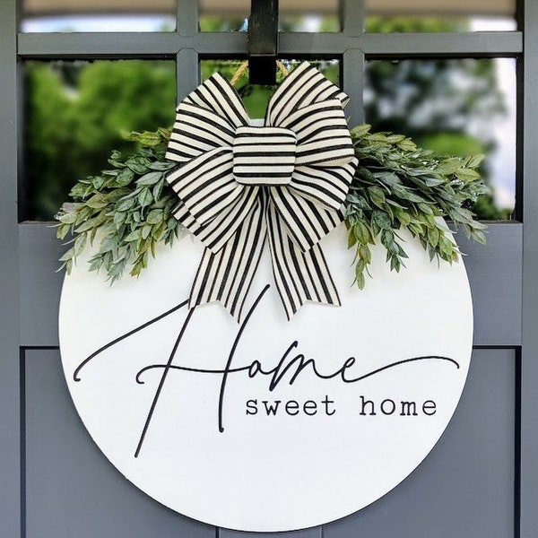 Front Door Decor | Welcome Sign | Front Door Sign | Year Round Wreath | Door Hanger | Door Wreath | Home Sweet Home | Farmhouse Door Wreath