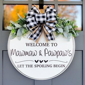 Front Door Decor | Grandma And Grandpa&#39;s House | Welcome to Grandma&#39;s House | Welcome Door Sign | Grandparents Gift | Door Hanger