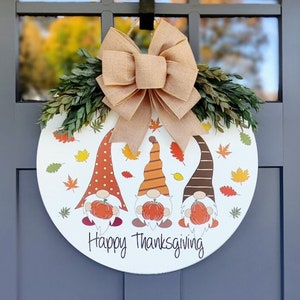 Thanksgiving Sign | Front Door Fall Wreath | Happy Thanksgiving Door Hanger | Fall Door Hanger |Thanksgiving Decor | Thanksgiving Welcome