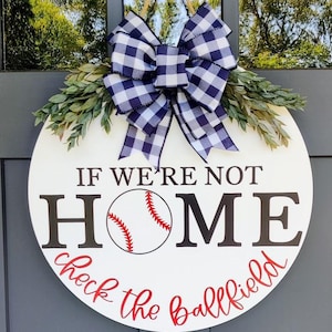 Voordeurdecoratie | Welkomstbord | Honkbal | Zomerkrans | Honkbaldecoratie | Honkbalcadeau | Deurhanger honkbal | Deurbord honkbal