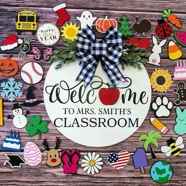 Classroom Door Decor | Interchangeable Sign | Classroom Welcome | Teacher Sign | Teacher Gift | Classroom Decor | End of Year Teacher Gift