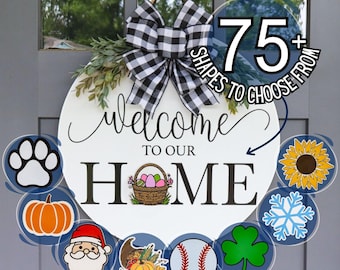 Interchangeable Door Hanger | Interchangeable Welcome Sign | Front Door Decor | Door Wreath | Home Decor | Seasonal Door Hanger